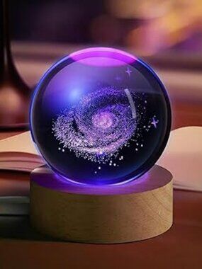3D Floating Galaxy Crystal Orb Light